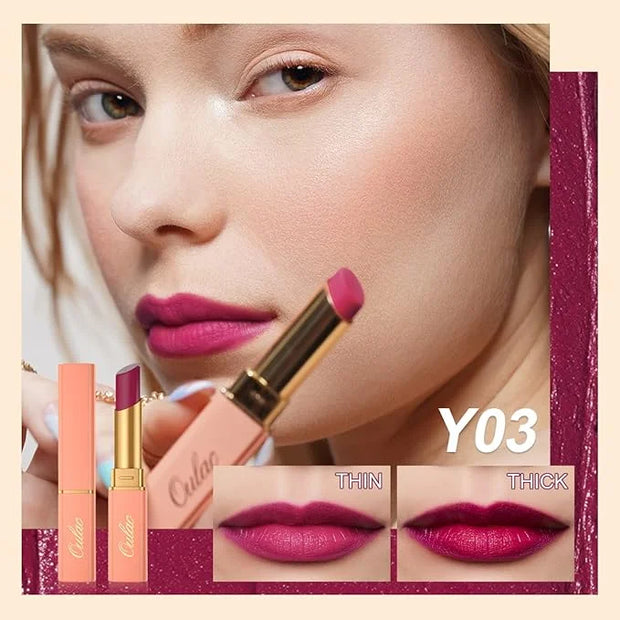 Oulac Creamy Matte Lipstick for Women, Lipstick & Blush Duo, Magenta Soft Satin Finish Lipsticks with Moisturising Formula...