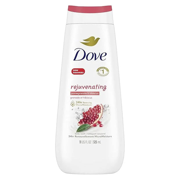 Dove Rejuvenating Body Wash for renewed, healthy-looking skin Pomegranate & Hibiscus gentle body cleanser nourishes and re...