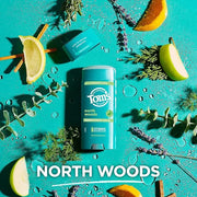Tom's of Maine North Woods Aluminum Free Natural Deodorant For Women & Men | Goes on Clear | Odor & Wetness Protection | N...