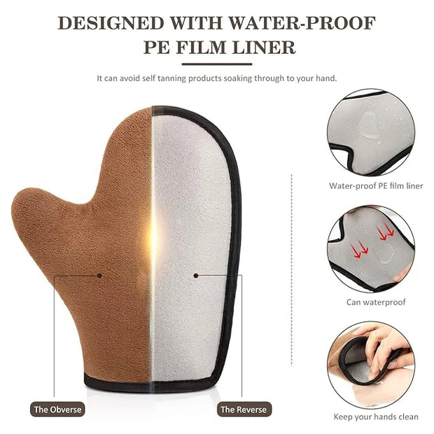 4 Packs Self Tanning Mitt Applicators Sunless Tanning Mittens Double Sided Self Tanning Gloves Reusable Tanner Applicator ...