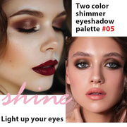 Double color eye shadow, Eyeshadows Creamy, high pigment eye makeup palette, matte shimmer metal eye shadow powder, Blenda...