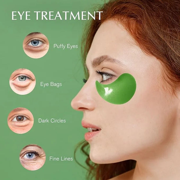Under Eye Patches for Dark Circles: 30 Pairs Green Tea Eye Gels Pads - Reduce Eye Bags, Wrinkles & Puffy - Skin Treatment ...