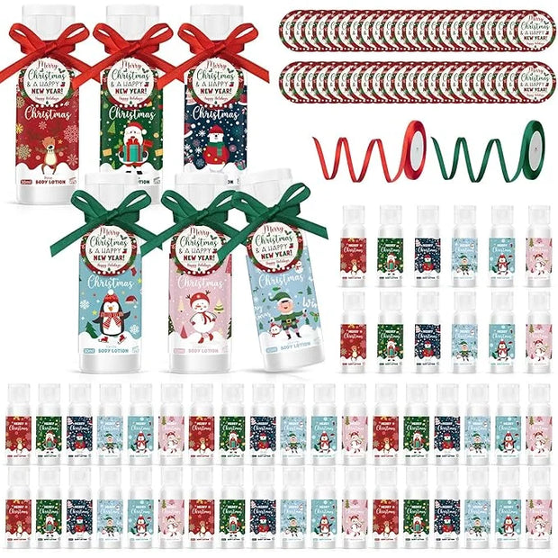 48 Set Christmas Hand Cream Gift Moisturizing Hand Lotion for Women Travel Size Lotion for Christmas Party Favors with Car...