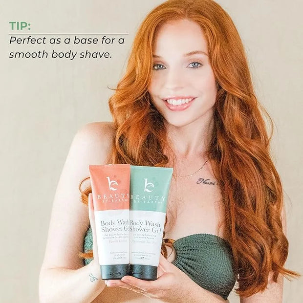 Vanilla Coconut Shower Gel Body Wash - USA Made with Organic & Natural Ingredients, Moisturizing Cleansing Gel for Women, ...