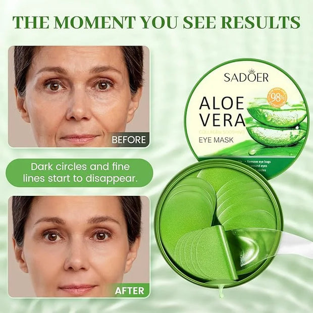 Under Eye Mask, 60 PCS Aloe Vera Under Eye Patches for Dark Circles, Eye Puffiness & Dark Circles Treatment,Under Eye Gel ...