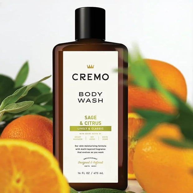 Cremo Body Wash Men, A Revitalizing Combination of Bright Mandarin, Dry Herbs and White Cedar, 16 Fl Oz - Product Image