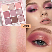 9 Colors Colorful Eyeshadow Palette Makeup,Rose Gold Brown Purple Nude Matte Shimmer Neutral Eye Shadow Powder Palette,Hig...