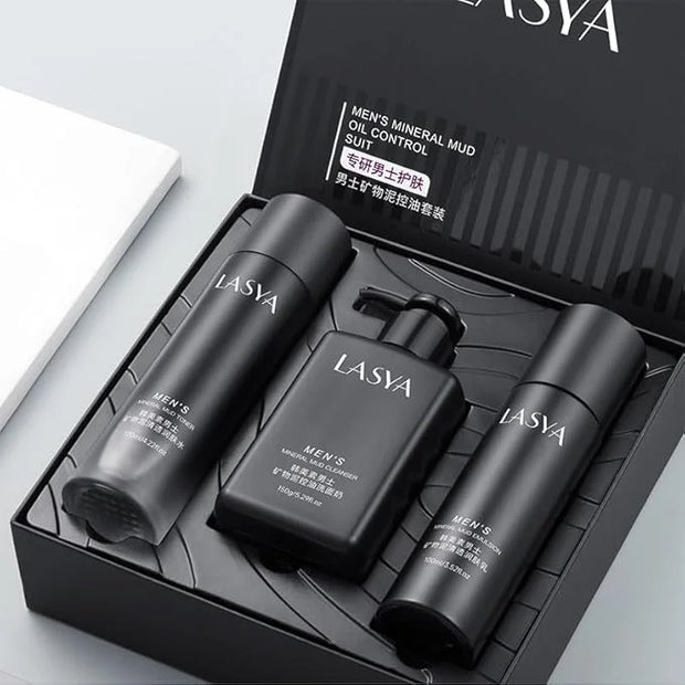 Men's Skin Set Cleansing Oil Control Moisturizing | Cleanser 5.28 oz | Toner 4.22 oz | Lotion 3.52 oz 3-Step Daily Routine...