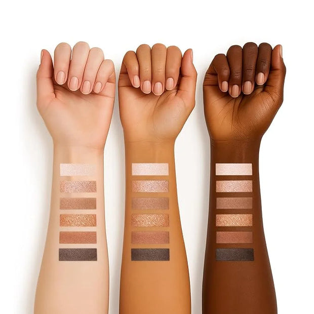 6 Colors Mini Naked Eyeshadow Makeup Palette Caramel & Bronzed Neutral Tone Eye Shadow Matte & Shimmer Nude Make Up Pallet...