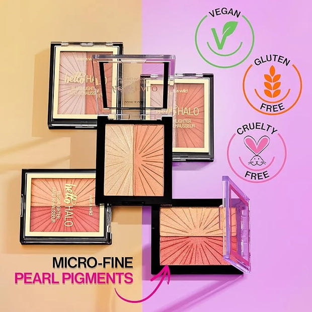 wet n wild MegaGlo Blushlighter, Blendable Blush & Highlighter Set, Shimmery Metallic Finish, I Met Someone - Product Image