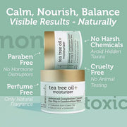 Era Organics Tea Tree Cream Face Moisturizer for Oily Skin - Advanced 7X Balancing Oily Skin Moisturizer - Non-Greasy Mois...