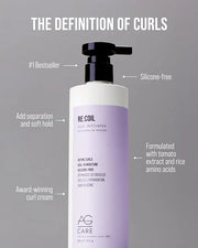 AG Care Re:Coil Curl Activator Curl Cream with Keratin Amino Acids - Ultra-Nourishing Curly Hair Cream for Defined, Health...