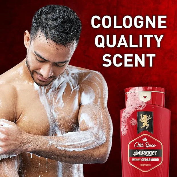 Old Spice Refreshing Body Wash for Men, 3X Defense, 24/7 Shower Fresh with Long Lasting Scent, Red Collection, Swagger wit...