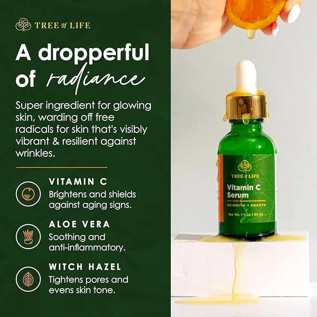 Tree of Life Beauty Facial Skin Care Set, Brightening, Firming, Hydrating, Dry Face, Dermatologist Tested - Vitamin C and ...