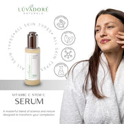 Vitamin C Serum for Face & Neck 2oz - 20% Vit C Serum Face, Reduces Dark Spots, Firms Skin with Orange Stem Cells, Plant B...