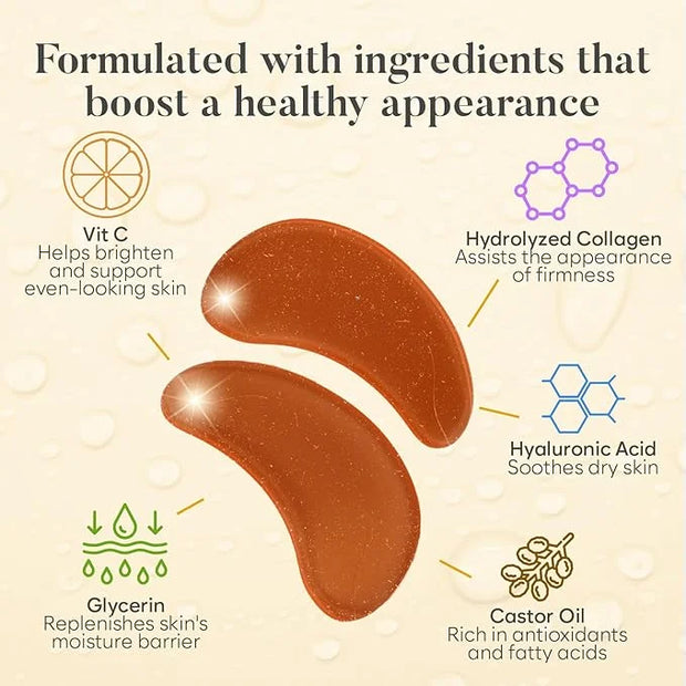 Vitamin C Under Eye Patches (30 Pairs), Under Eye Mask for Puffy Eyes, Appearance of Dark Circles, Smoothing & Hydration, ...