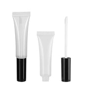 COSIDEA 50 pack Empty Black 15ml Squeeze lip gloss tubes with wand 0.5oz soft lipgloss container chapstick containers empt...