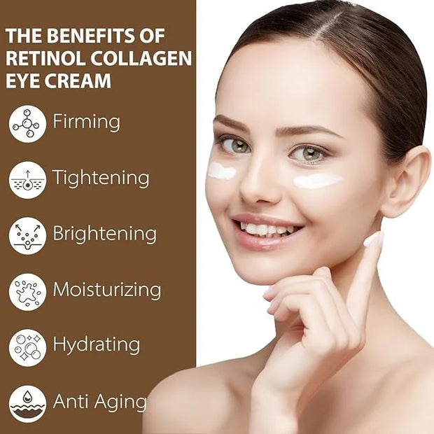Eye Cream with Retinol Collagen for Wrinkles, Avocado for Hydrating, Caffeine and Vitamin C for Dark Circles and Puffiness...