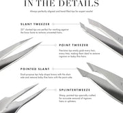 Tweezerman Hollygraphic Micro Mini Slant & Point Tweezer Set - Eyebrow Tweezers for Women and Men - Product Image