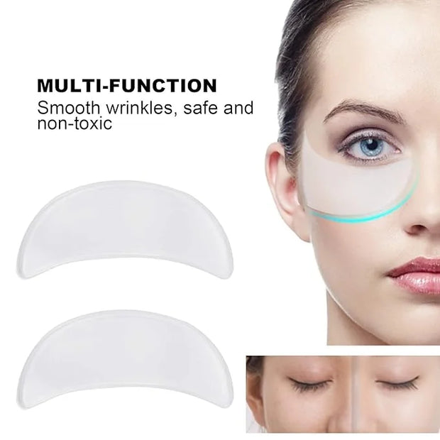 2Pcs Anti‑Wrinkle Face Eye Patch, Reusable Silicone Eye Pad Sticker for Face Caring - Product Image