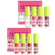 4 Colors Lip Oil Lip Glaze, Hydrating Lip Glow Oil Big Brush Head Shiny Moisturizing Lip Gloss, Long Lasting Non-sticky Fr...