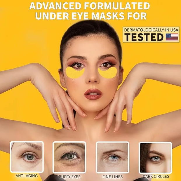 Under Eye Patches 70PCS, 24K Gold Eye Patches for Puffy Eyes Treatment, Under Eye Masks for Dark Circles and Puffiness, No...