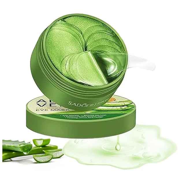 60 PCS Aloe Vera Eye Masks, Gel Collagen Under Eye Patches for Puffy Eyes and Dark Circles Treatments, Reduce Wrinkles and...