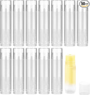 Lip Gloss Clear 50Pcs Empty Lipstick Tubes Transparent Plastic Empty Lip Balm Containers Lip Gloss Holders Empty Lip Gloss...
