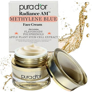 PURA D'OR 1.7 Oz Radiant Glow AM Face Cream - Methylene Blue, Polyphenols, Flavonoids, Apple Stem Cell Extract - Aloe Vera...