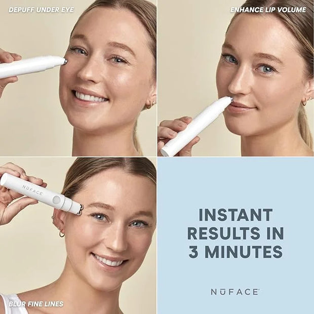 NuFACE FIX Line Smoothing Starter Kit - FDA Cleared Microcurrent Device + Serum Activator for On-The-Go Treatment of Foreh...