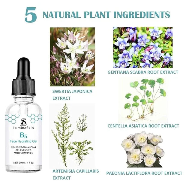 Hydrating Vitamin B5 Gel Skin Moisture-Enhancing Gel, Hyalu B5 Pure Hyaluronic Acid Serum for Face, with Vitamin B5, Anti-...