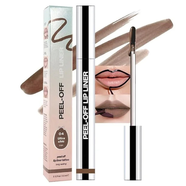 Matte Lip Gloss Stain-Peel Off Lip Liner Tattoo, Light Taupe Lip Tint，Long Lasting Peel Off Lip Stain, Waterproof Transfer...