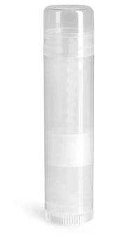 144 Natural Plastic Empty Lip Balm Crafting