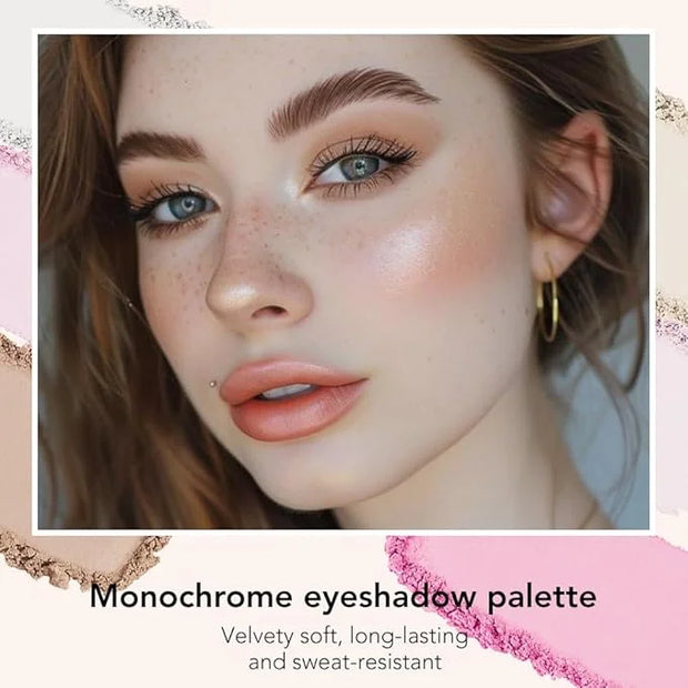 Monochrome Matte Eyeshadow Makeup Palette,Highly Pigmented Nude Brown Eyeshadow Palette,Matte Pressed Powder Eye shadow Ma...