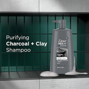 Dove Men+Care Men Shampoo For Healthy-Looking Hair Charcoal + Clay Naturally Derived Plant Based Cleansers 25.4 oz - Produ...