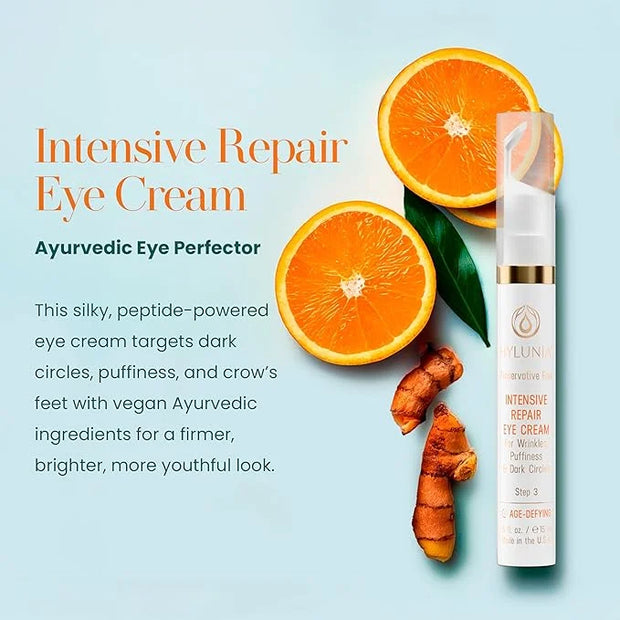 Hylunia Intensive Repair Eye Cream – Hydrating & Firming with Peptides, Vitamin C & Hyaluronic Acid – Reduces Dark Circles...