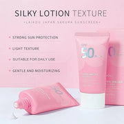 Japan Sakura Sun Cream SPF 50, Sunscreen For Face SPF 50 Sun Protection Over Makeup, SPF 50 Face Moisturiser Non-Greasy + ...