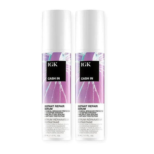 IGK Cash In Instant Repair Hair Serum | Reduce Breakage + Increase Strength | Silicone-Free | 1.7 oz (Pack of 2) - Product...