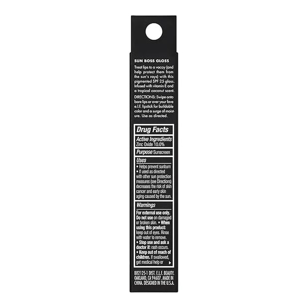 e.l.f. Sun Boss Gloss SPF 25, Pigmented Lip Gloss For A High-Shine Finish, Moisturizing & Conditioning Formula, Vegan & Cr...