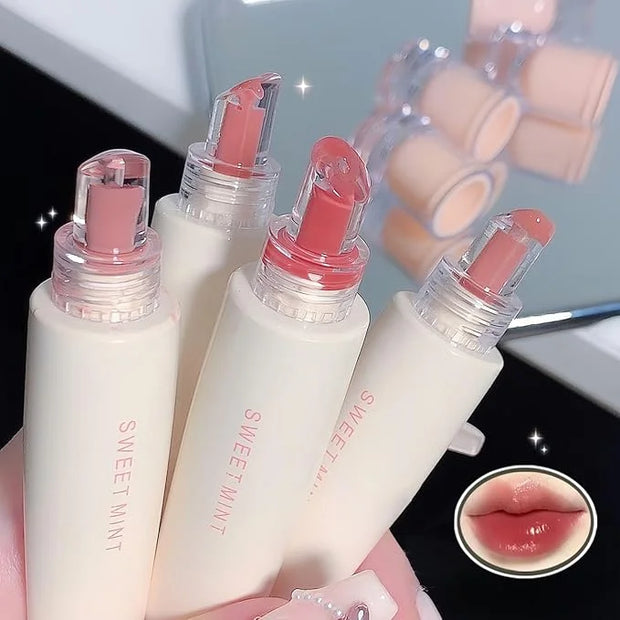 4 Colors Jelly Glossy Lip Gloss Set,Long Lasting Moisturizing Tinted Lip Balm,Plumping Water Lip Glaze, Mirror Hydrating L...
