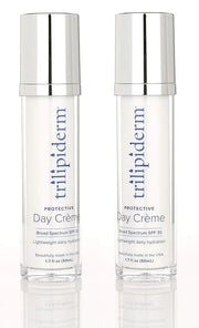 Trilipiderm Protective Day Crème, Broad Spectrum SPF 30 – 2-PACK – Lightweight, Fast-Absorbing Moisturizing Sunscreen, TSA...