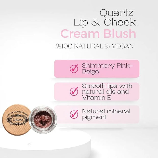2-in-1 Cream Cheek Blush + Lip Color | Natural Mineral pigment | Soft Lips with natural oils and Vitamin E | 100% Plant in...