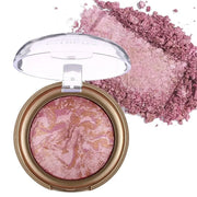 Baked Blush, Marbleized Blush for Cheeks, Shimmery Satin Finish Blushes Powder Palette, Buildable Color Natural Face Makeu...