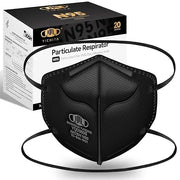 N95 Mask NIOSH Approved 20-Pack, Particulate Respirator N95 Face Masks Universal Fit - Individually Wrapped, Black - Produ...