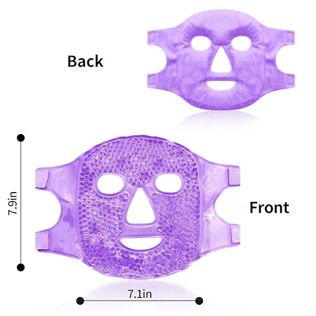 Cold Face Eye Masks Ice Face Mask Hot Cold Compress For Dark Circles, Puffiness, Migraines, Headache, Stress, Redness, Coo...