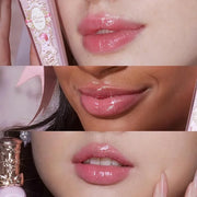 Flower Knows Violet Strawberry Rococo Glowy Lip Gloss G01+G02 +Hair Clips Set - Product Image