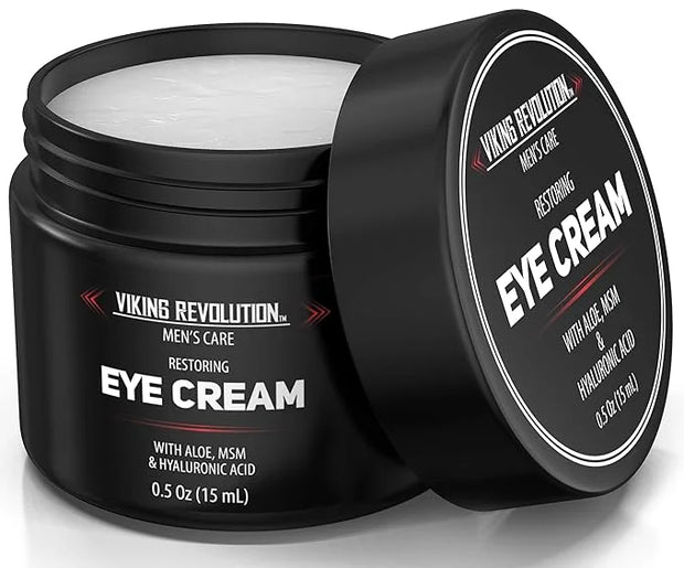Viking Revolution Men's Eye Cream - Natural Anti-Aging, Dark Circle Treatment, Reduces Puffiness & Crowsfeet - 6ml - Produ...