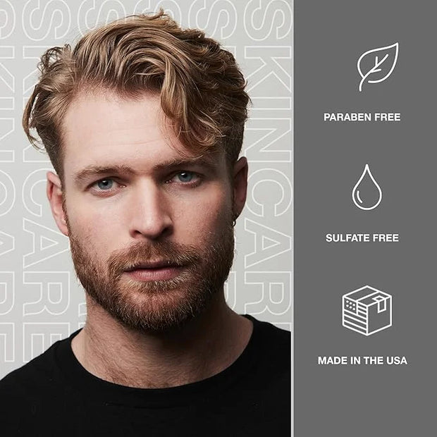 CRVFT 2-Step Men’s Facial Care Kit | Aloe Vera Face Wash 3oz | Hyaluronic Moisturizer 1oz | 2 Piece Complete Daily Face Ca...