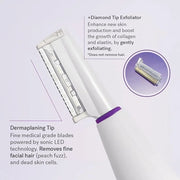 Michael Todd Beauty Sonicsmooth Pro+ Dermaplane Razor for Women Face + Eyebrow trimmer Dermaplaning System w/LED Light Pea...