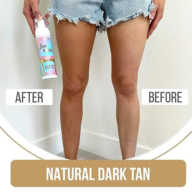 Self Tanner Dark Mousse - Fast-Acting, Anti-Cellulite, Natural Glow, Enriched with Aloe Vera & Coconut, Streak-Free & Trus...